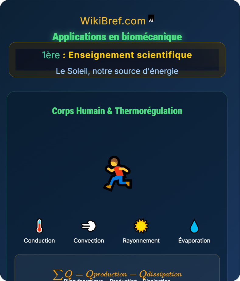 Le bilan thermique du corps humain Le Soleil, notre source d'énergie