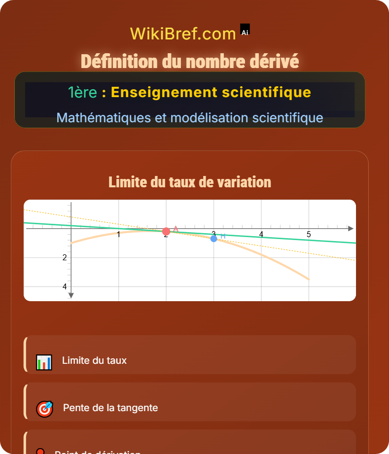 Variation instantanée et nombre dérivé Mathématiques et modélisation scientifique