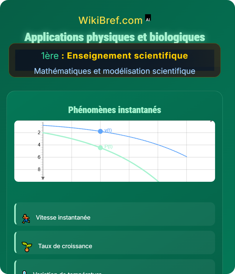 Variation instantanée et nombre dérivé Mathématiques et modélisation scientifique