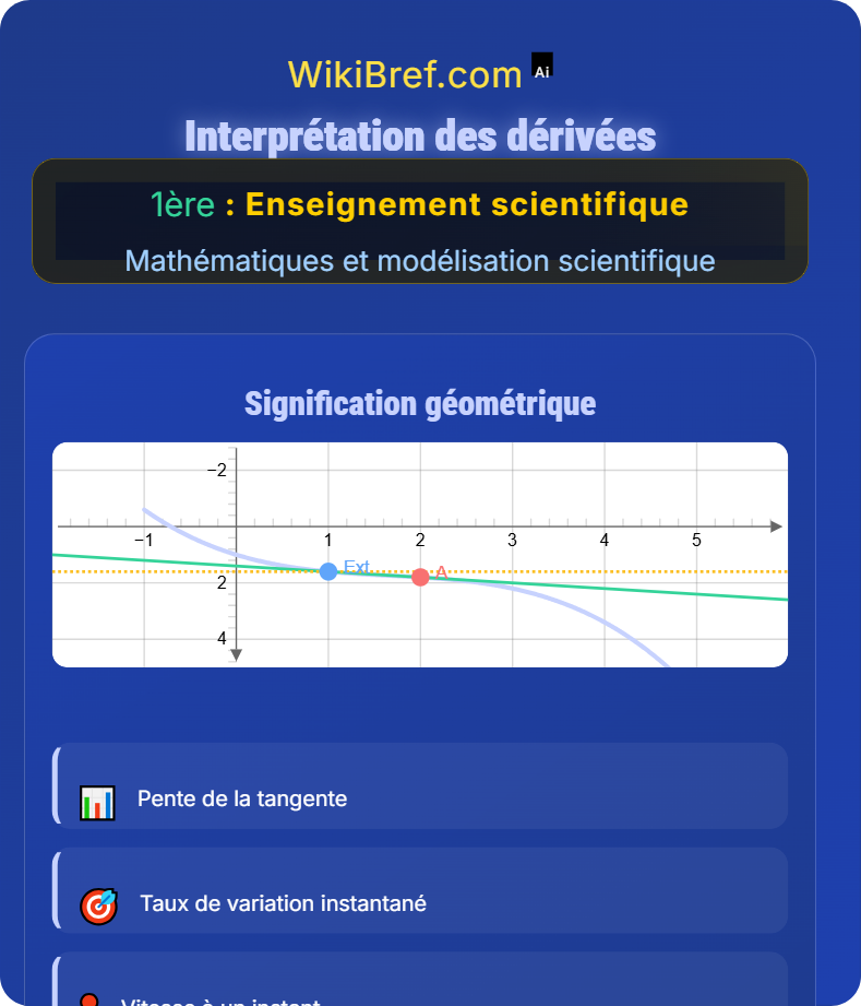 Variation instantanée et nombre dérivé Mathématiques et modélisation scientifique