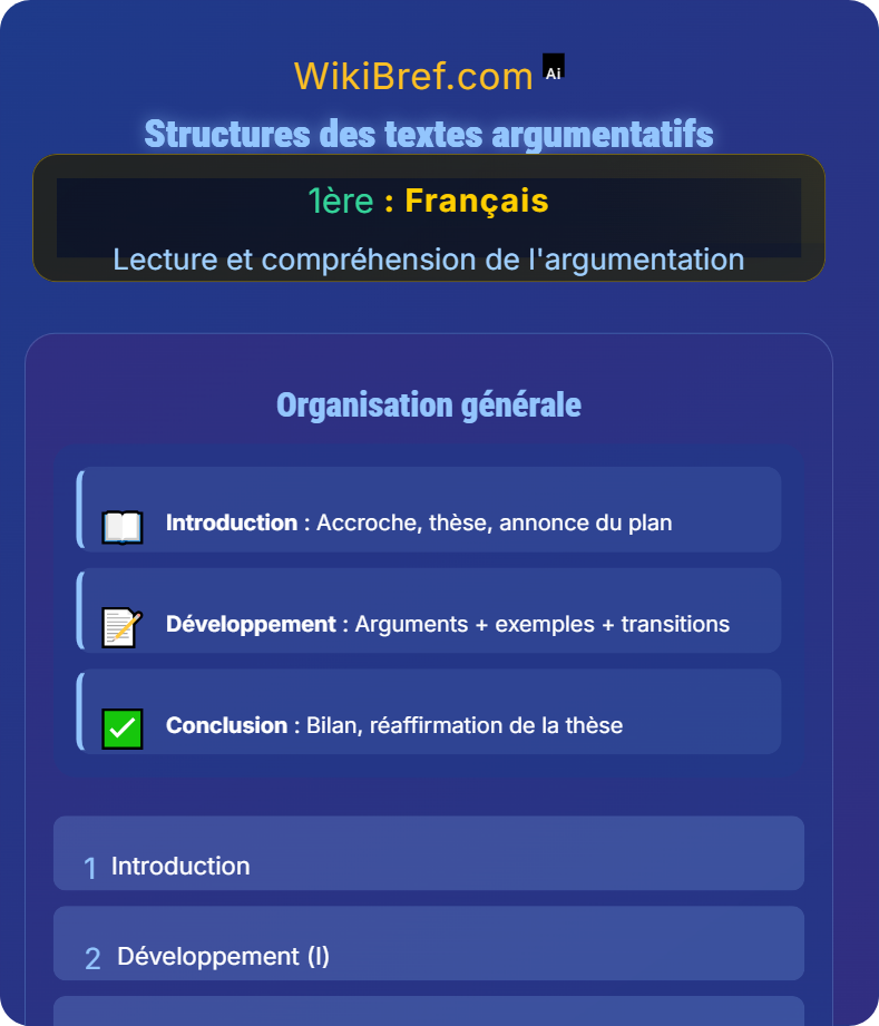 Texte argumentatif et discours Lecture et compréhension de l'argumentation