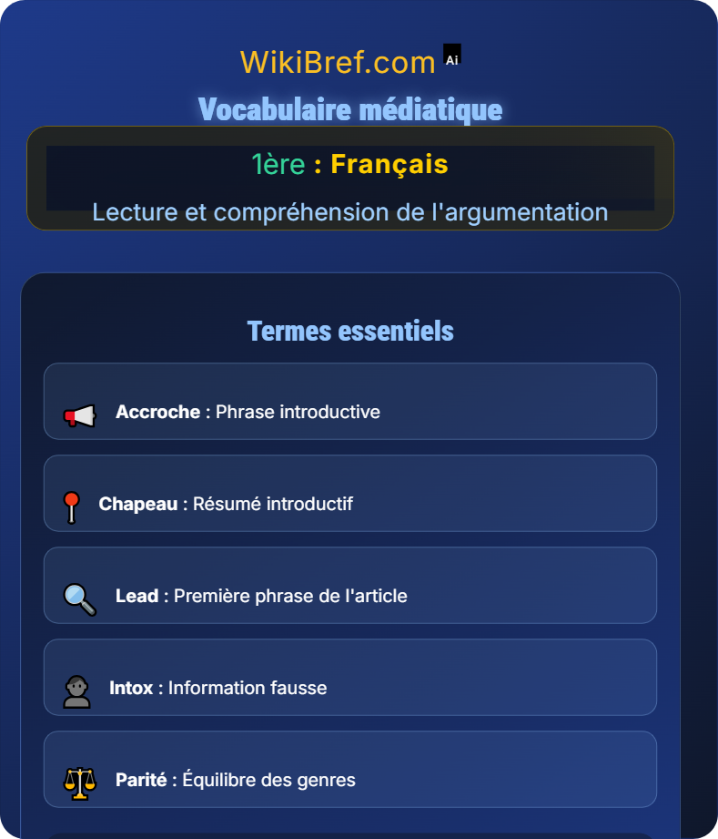 La presse et les médias Lecture et compréhension de l'argumentation
