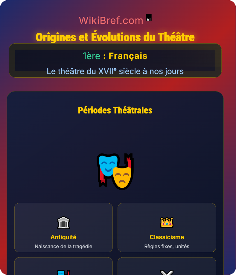 La comédie et la tragédie Le théâtre du XVIIᵉ siècle à nos jours