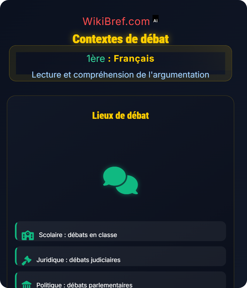 Débats et controverses Lecture et compréhension de l'argumentation