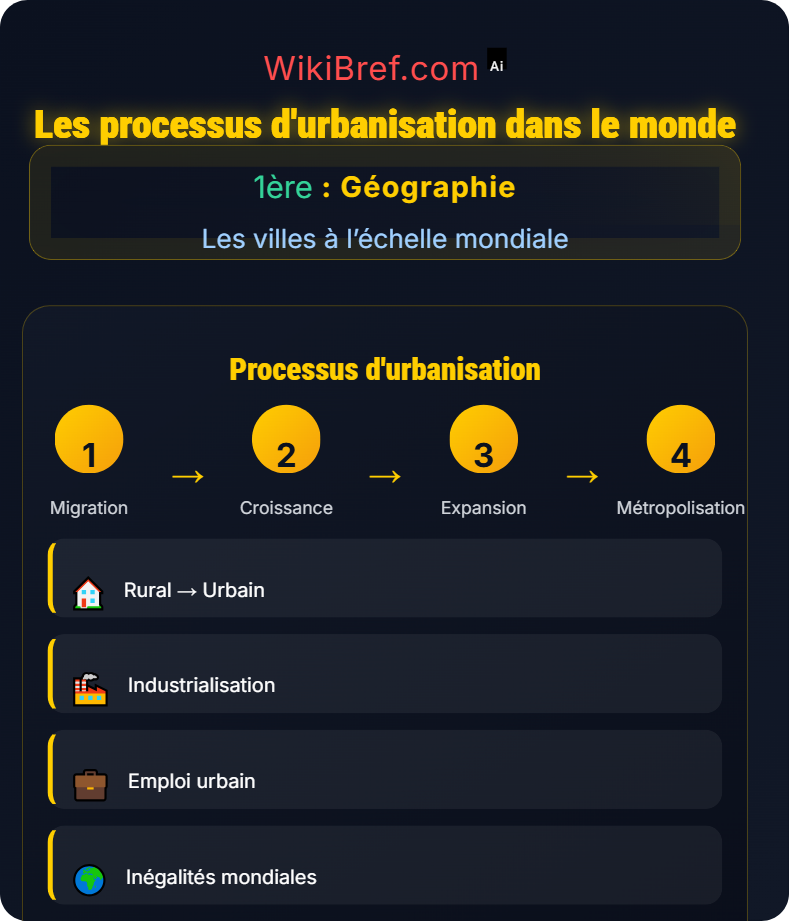 Urbanisation et dynamiques urbaines Les villes à l’échelle mondiale