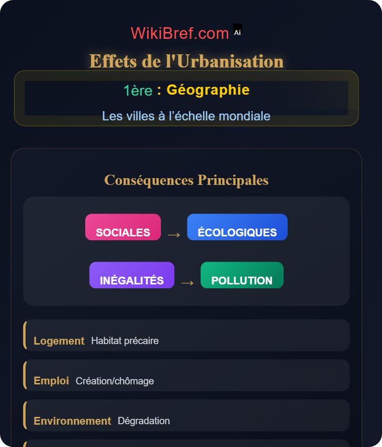 Urbanisation et dynamiques urbaines Les villes à l’échelle mondiale