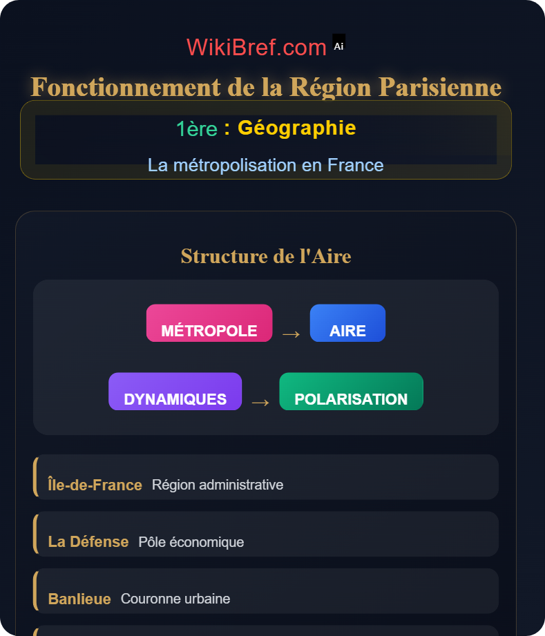 Paris et grandes aires urbaines La métropolisation en France