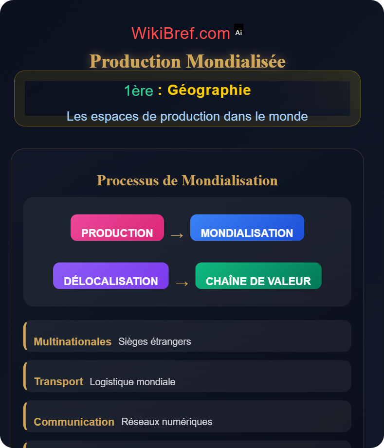 Diversité des espaces productifs Les espaces de production dans le monde