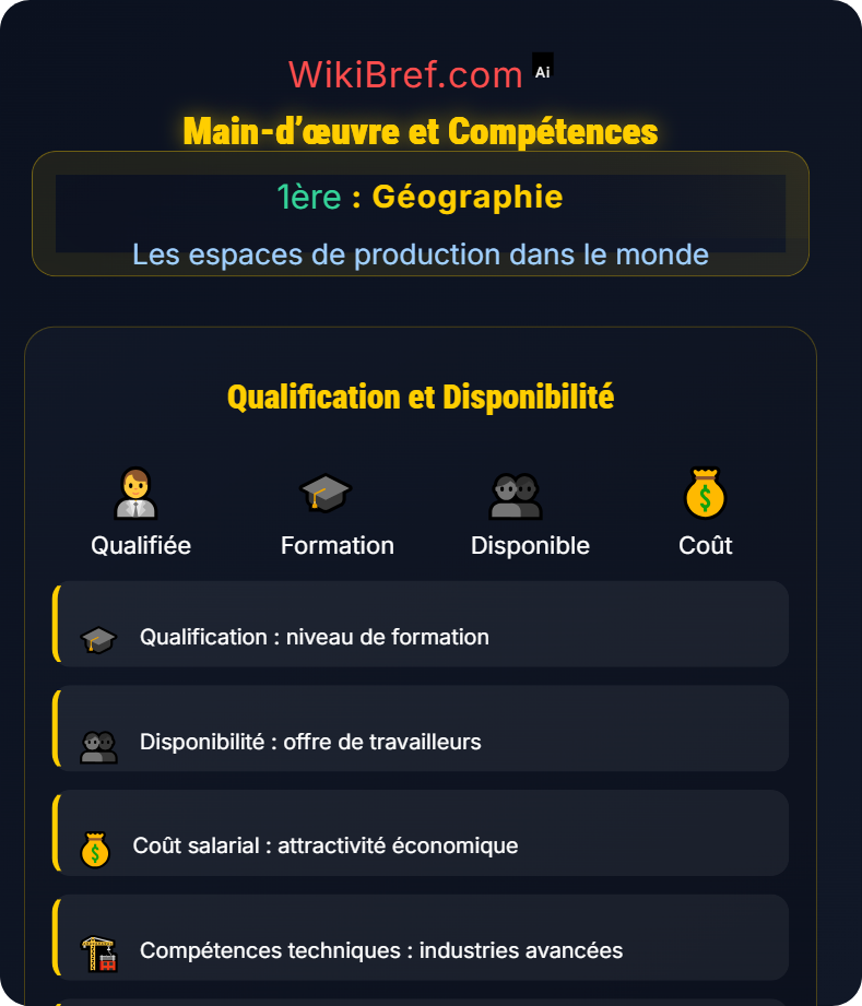 Facteurs d’attractivité productive Les espaces de production dans le monde