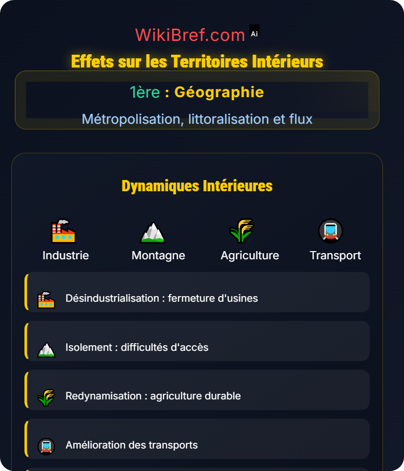 Littoralisation des activités productives Métropolisation, littoralisation et flux