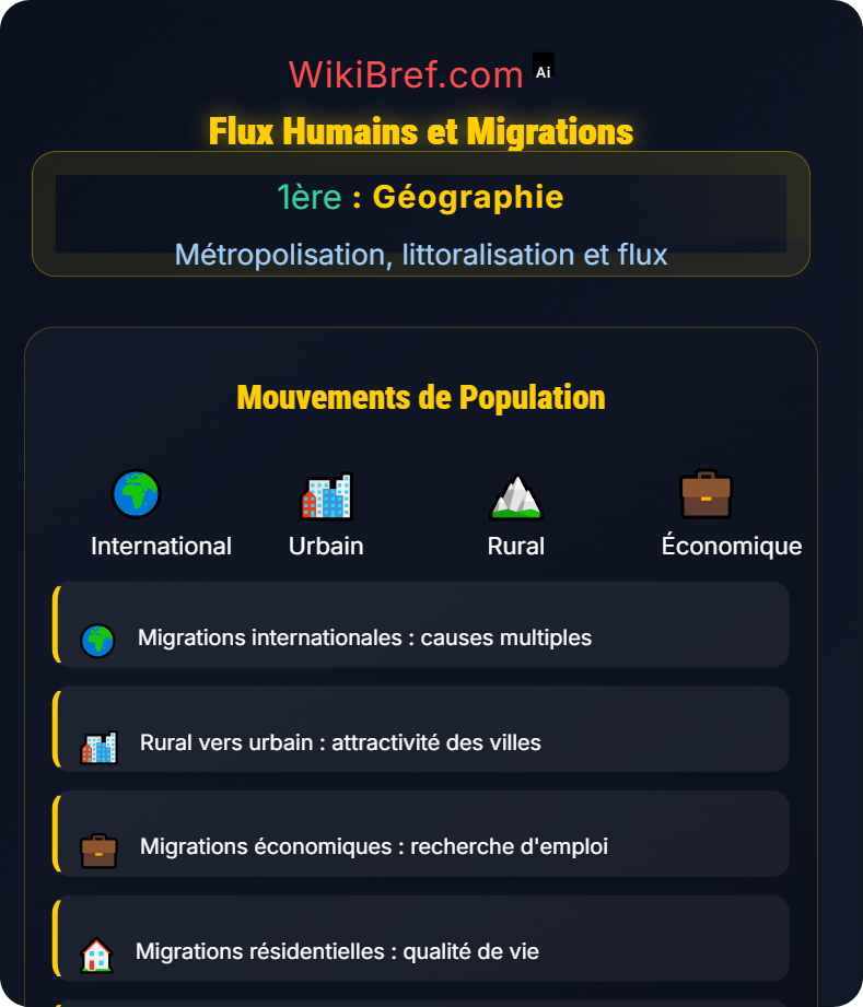 Flux et interdépendances territoriales Métropolisation, littoralisation et flux
