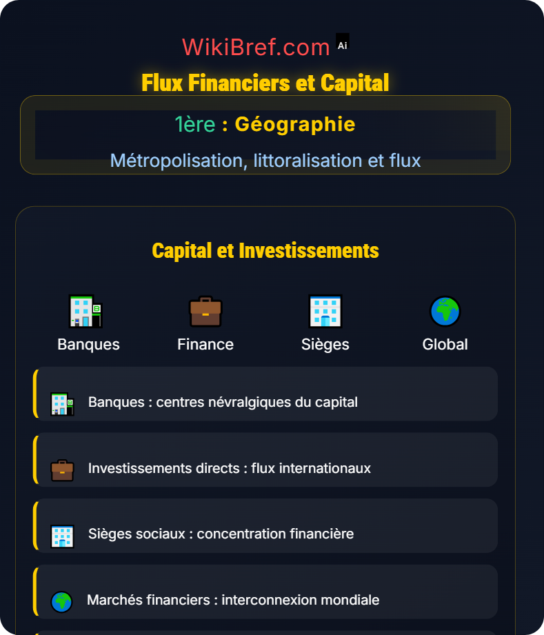 Flux et interdépendances territoriales Métropolisation, littoralisation et flux