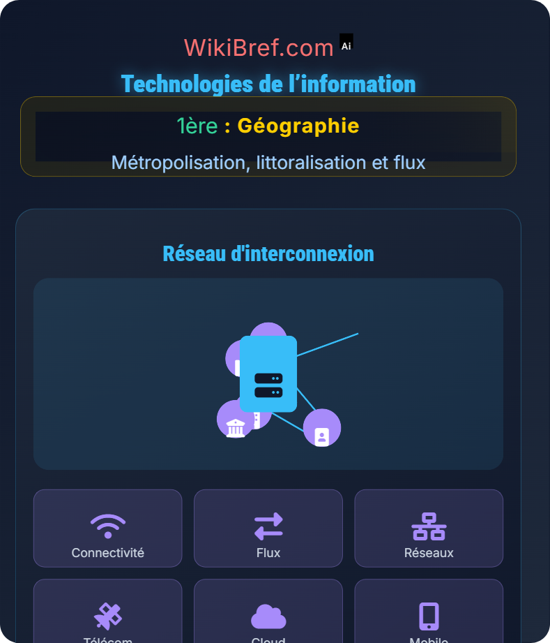 Flux et interdépendances territoriales Métropolisation, littoralisation et flux
