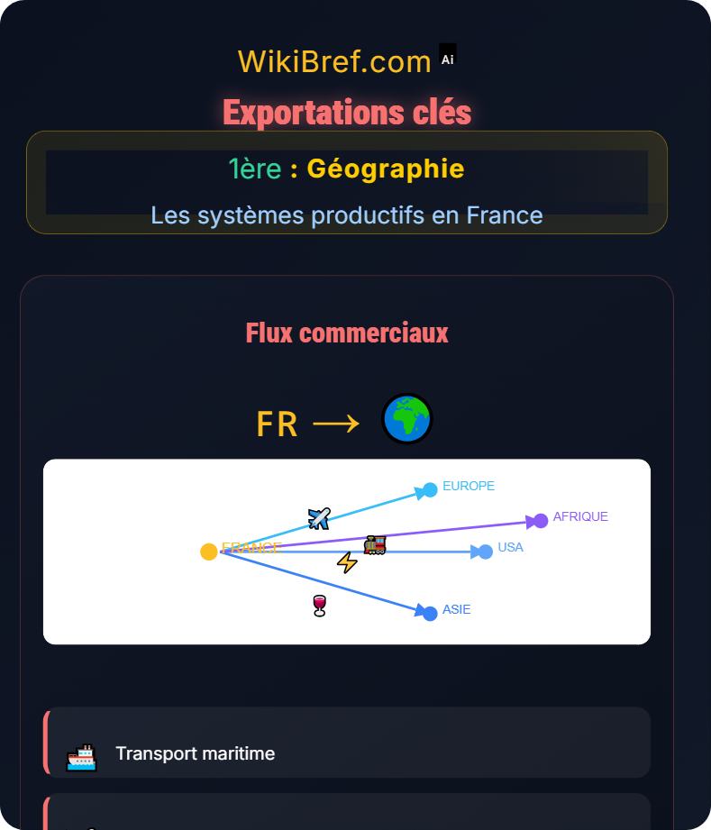 Commerce mondial et territoires français Les systèmes productifs en France