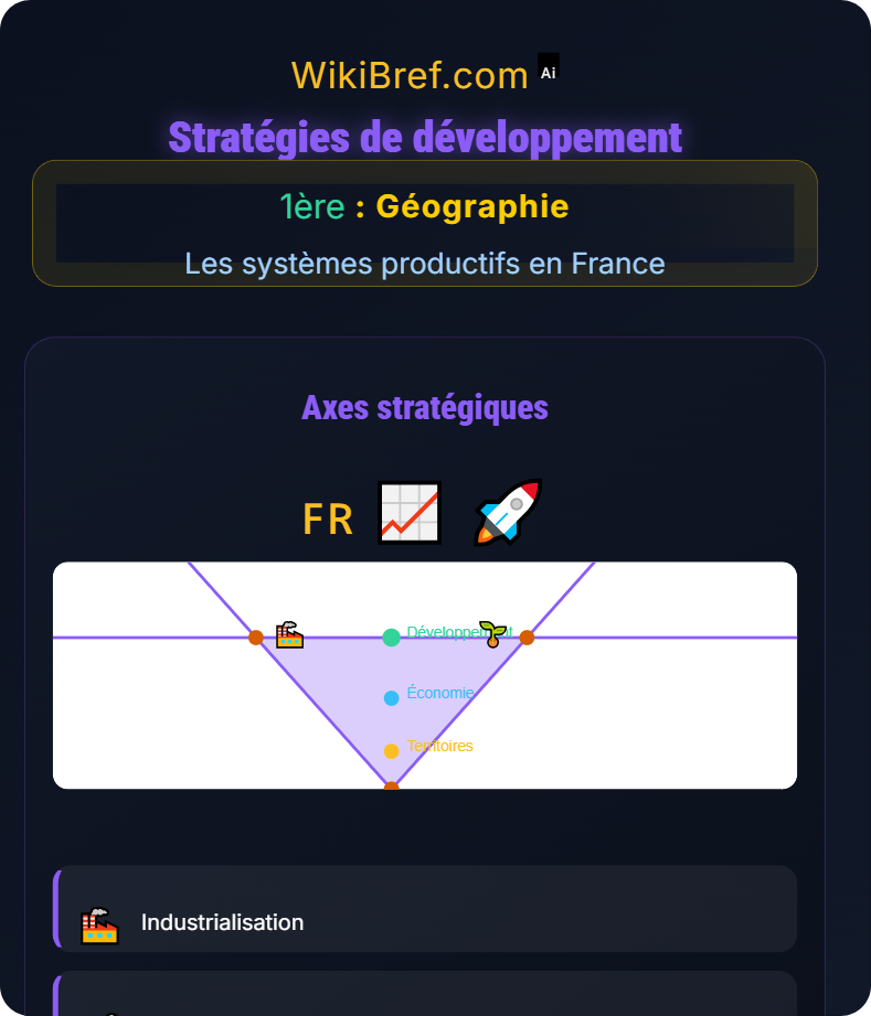 Commerce mondial et territoires français Les systèmes productifs en France