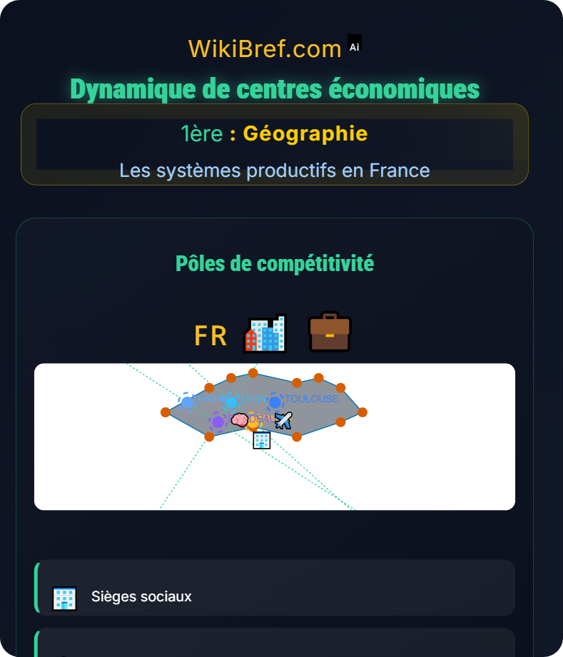 Commerce mondial et territoires français Les systèmes productifs en France