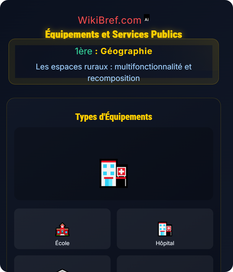 Fonctions sociales et services des campagnes Les espaces ruraux : multifonctionnalité et recomposition