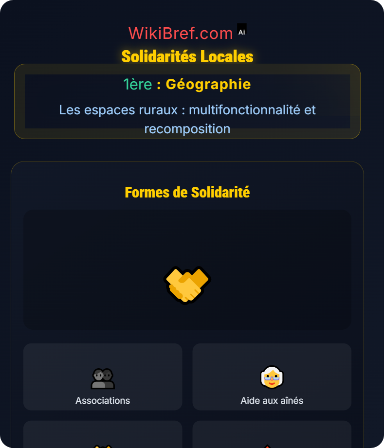Fonctions sociales et services des campagnes Les espaces ruraux : multifonctionnalité et recomposition
