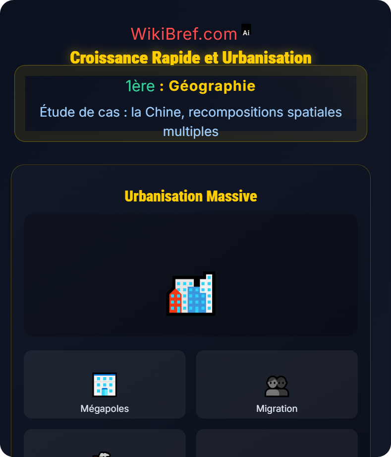 Développement économique et inégalités Étude de cas : la Chine, recompositions spatiales multiples