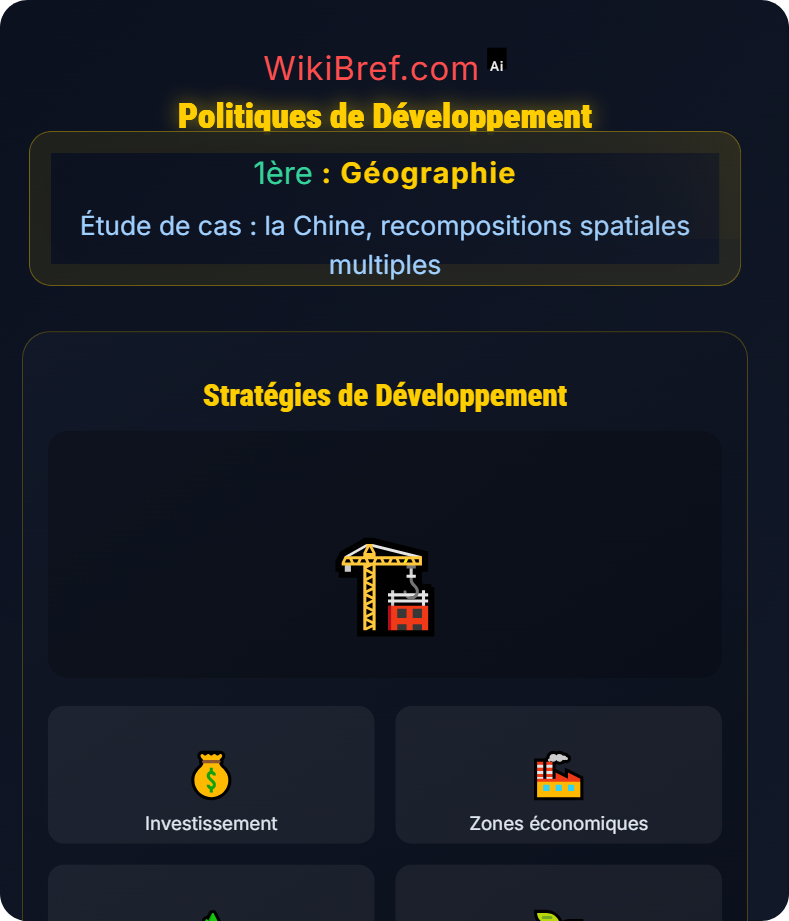 Développement économique et inégalités Étude de cas : la Chine, recompositions spatiales multiples