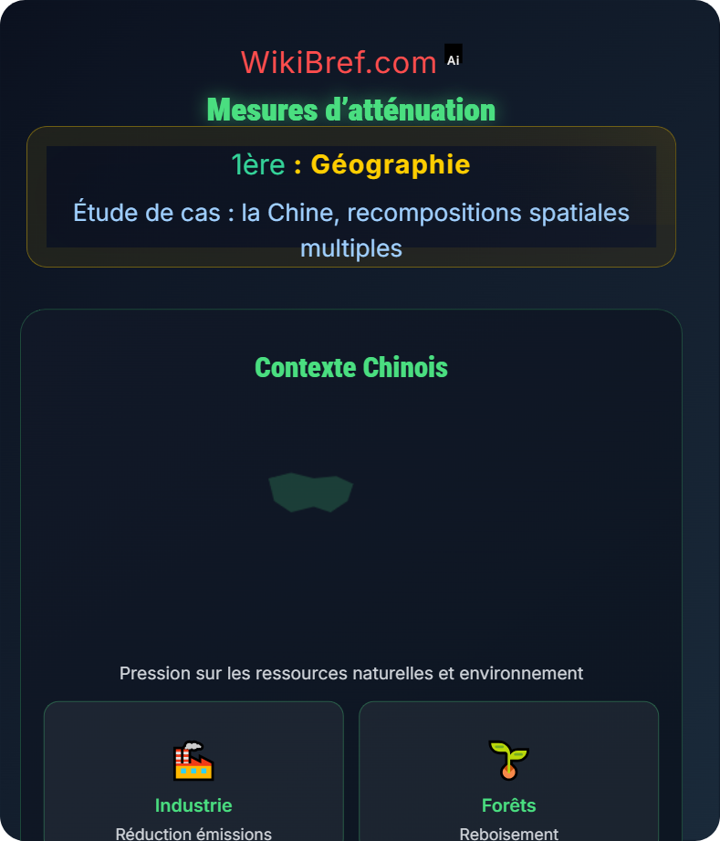 Ressources et environnement sous pression Étude de cas : la Chine, recompositions spatiales multiples