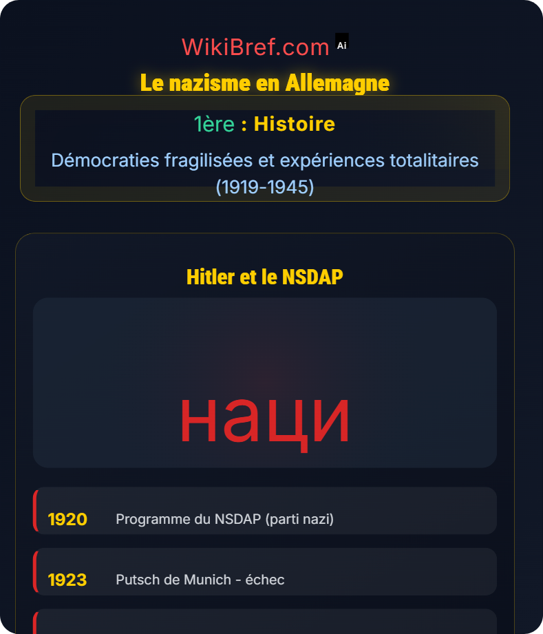 Montée des totalitarismes Démocraties fragilisées et expériences totalitaires (1919-1945)
