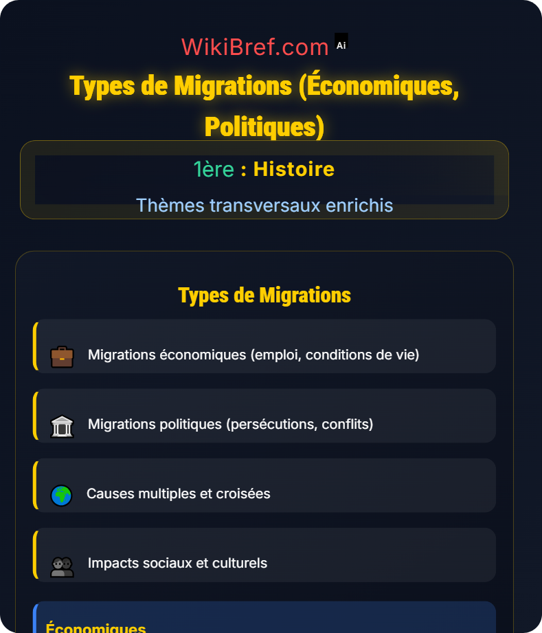 Migrations et mobilités Thèmes transversaux enrichis