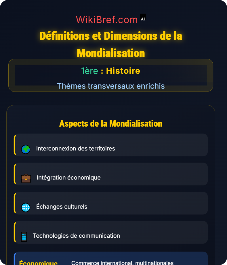 Mondialisation Thèmes transversaux enrichis