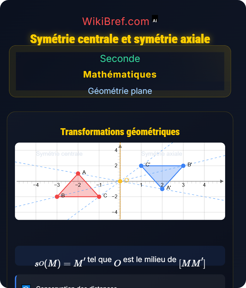 Transformations du plan Géométrie plane