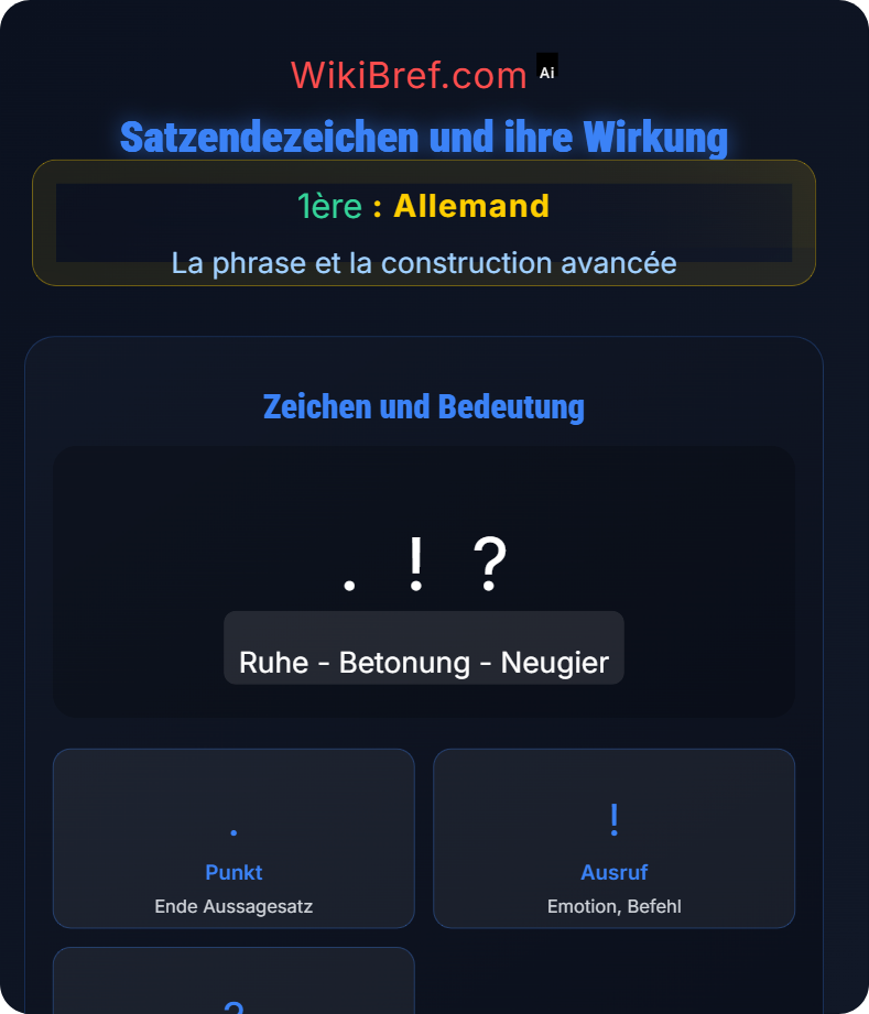 Die Satzzeichen und Interpunktion La phrase et la construction avancée