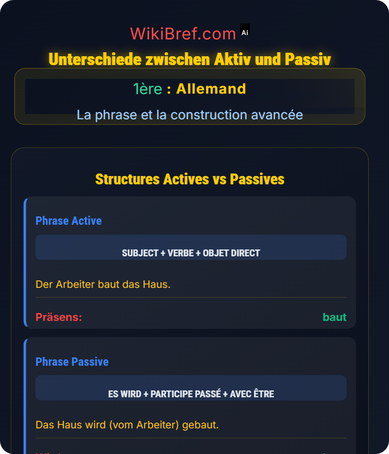 Die passive Konstruktion La phrase et la construction avancée