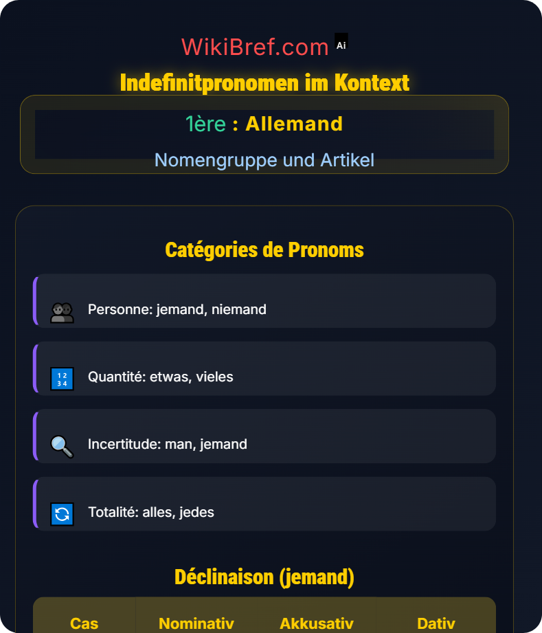 Pronomen in komplexen Sätzen Nomengruppe und Artikel