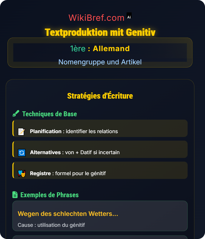 Der Genitiv und alternative Konstruktionen Nomengruppe und Artikel