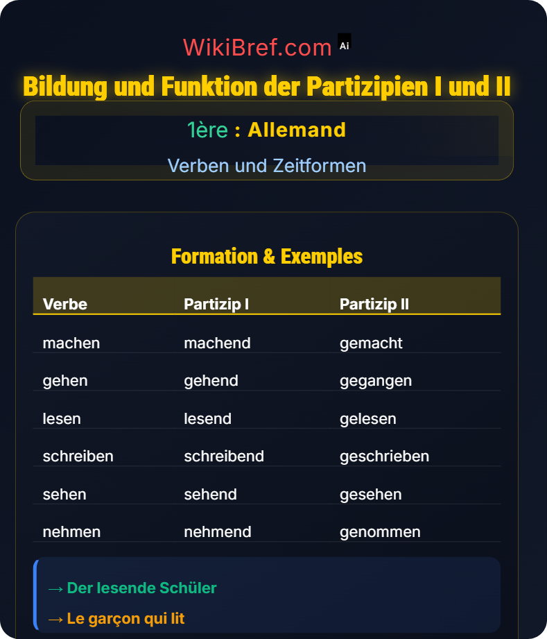 Partizipien und Stilmittel Verben und Zeitformen