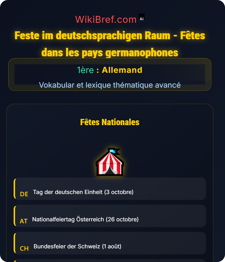 Kultur und Feste Vokabular et lexique thématique avancé