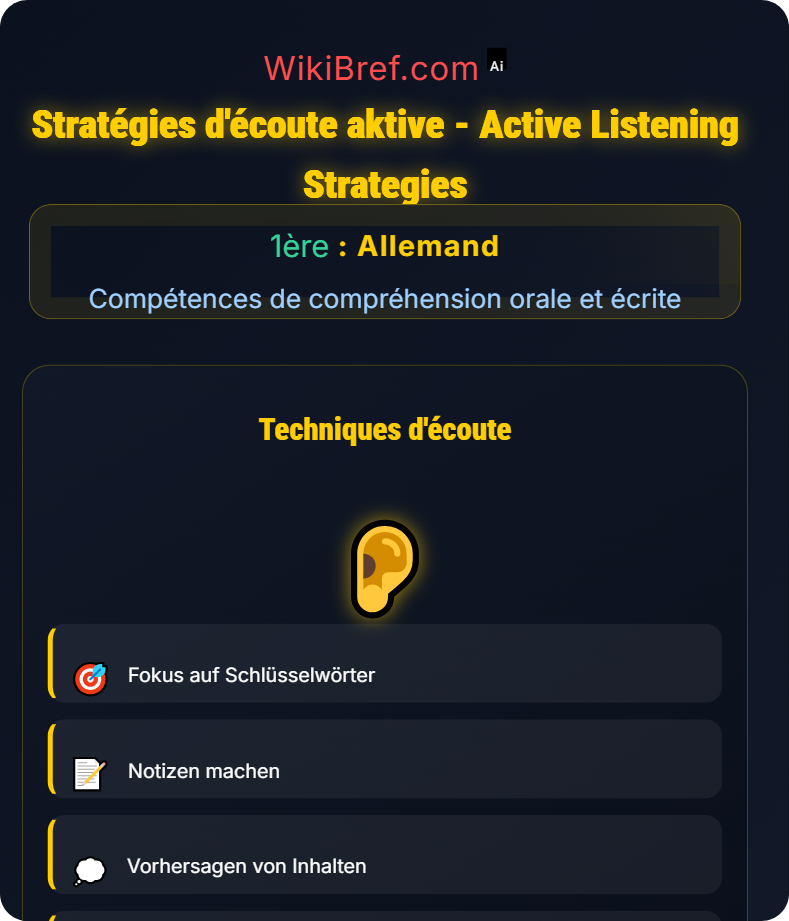 Compréhension orale Compétences de compréhension orale et écrite
