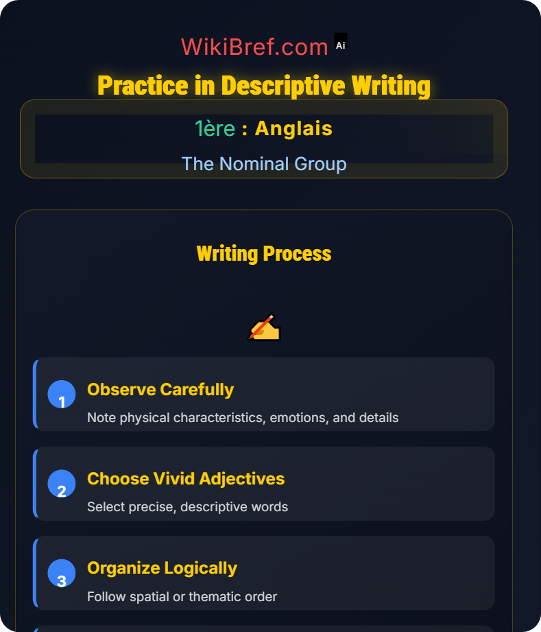 Adjectives and Order The Nominal Group