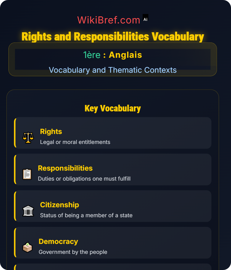 Society and Citizenship Vocabulary and Thematic Contexts