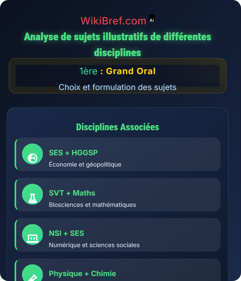 Exemples de sujets et analyse Choix et formulation des sujets