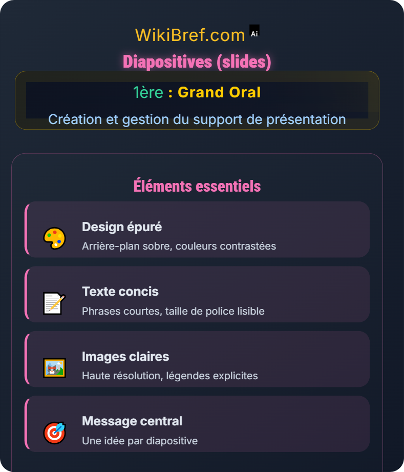 Types de supports possibles Création et gestion du support de présentation