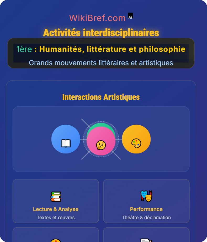Arts visuels et littéraires : interactions Grands mouvements littéraires et artistiques