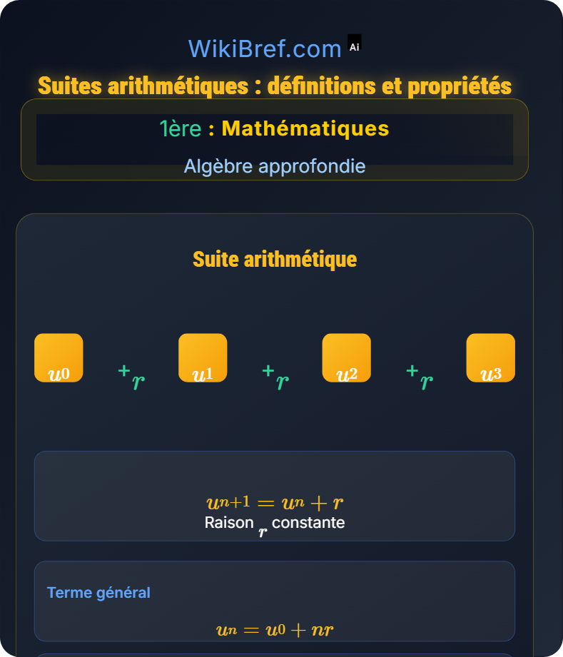 Suites numériques Algèbre approfondie