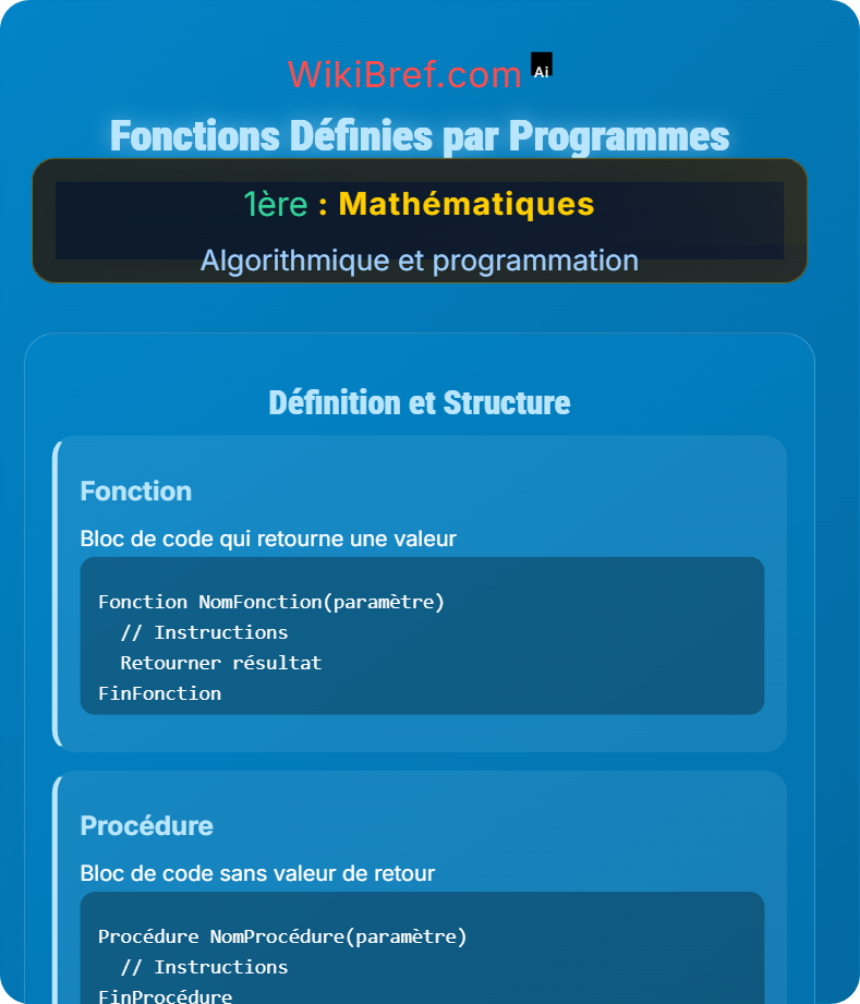 Applications de programmation Algorithmique et programmation