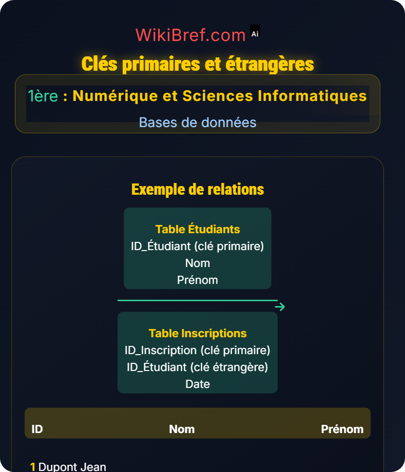 Concepts fondamentaux Bases de données