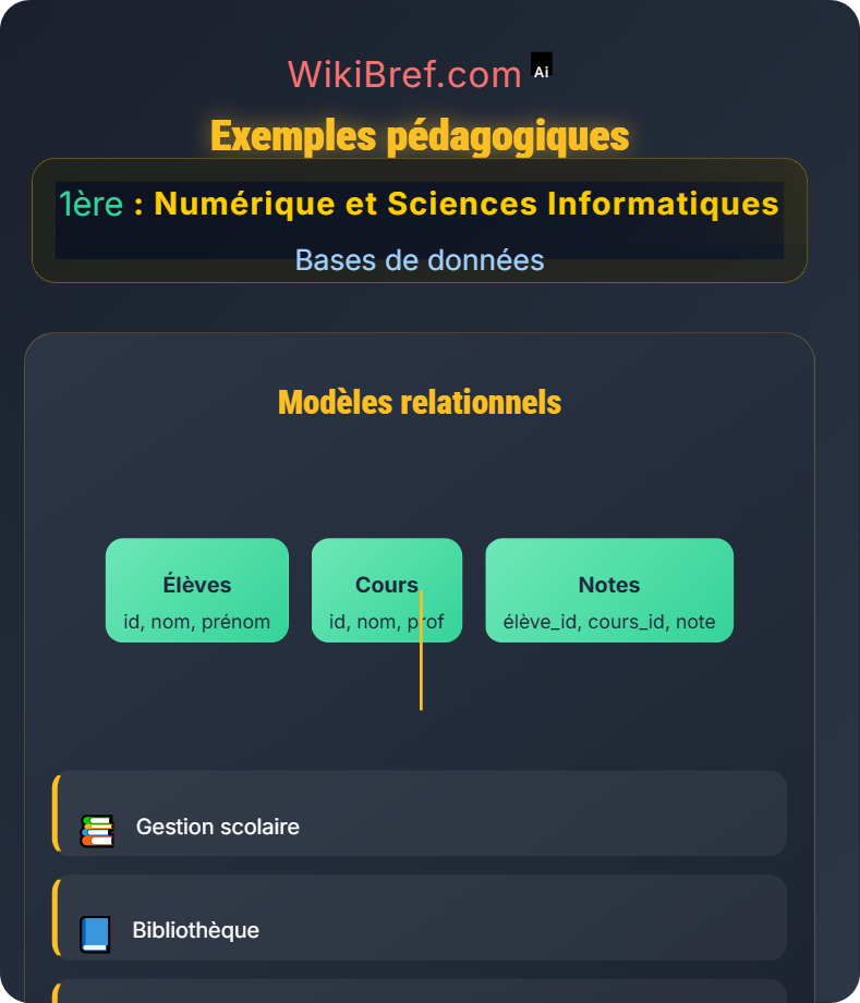 Applications pratiques Bases de données