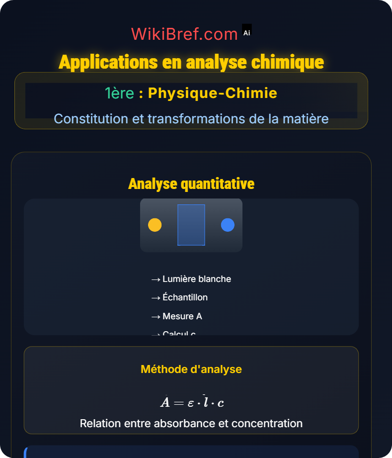 Absorbance et spectres Constitution et transformations de la matière