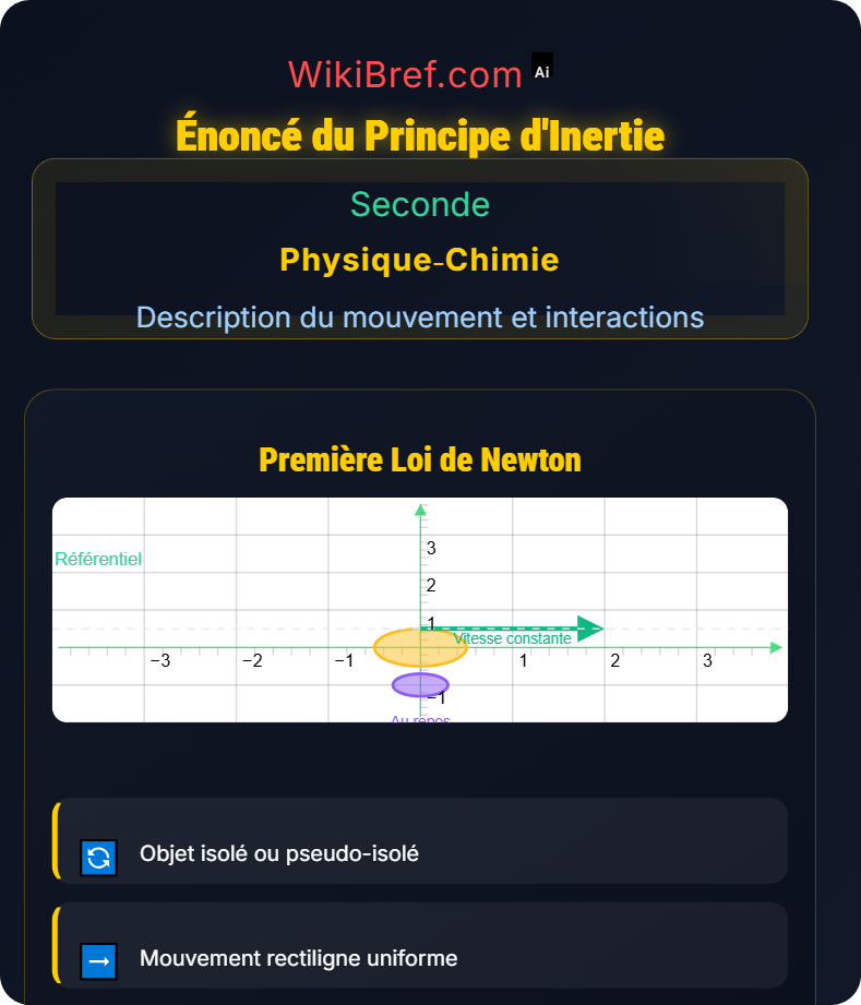 Principe d’inertie Description du mouvement et interactions