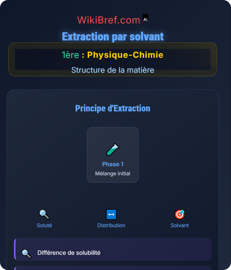 Solubilité et extraction Structure de la matière