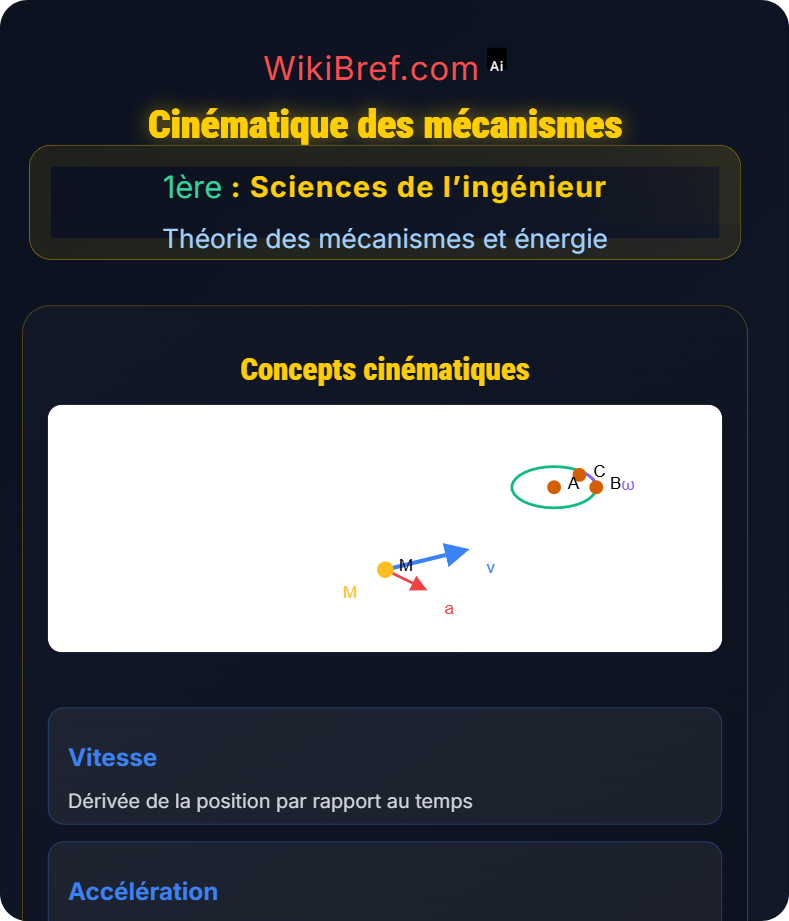 Types de mécanismes Théorie des mécanismes et énergie