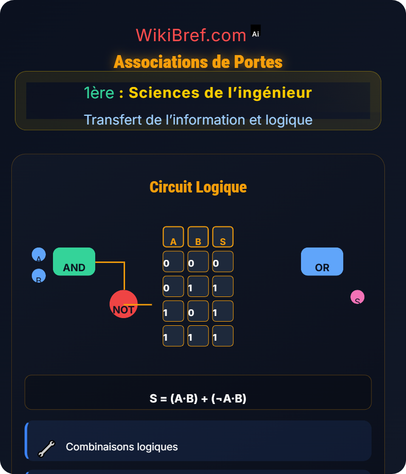 Logique combinatoire Transfert de l’information et logique